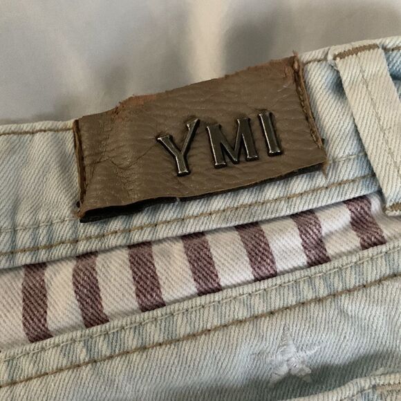 Ymi Patriotic Cut Offs Exposed Pockets Stars & Stripes Sz 7 - Picture 3 of 4